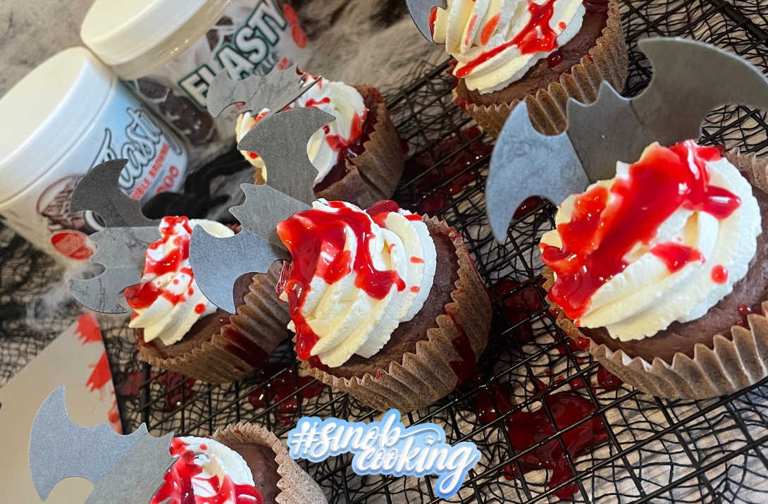 Fledermaus-Protein-Cupcakes