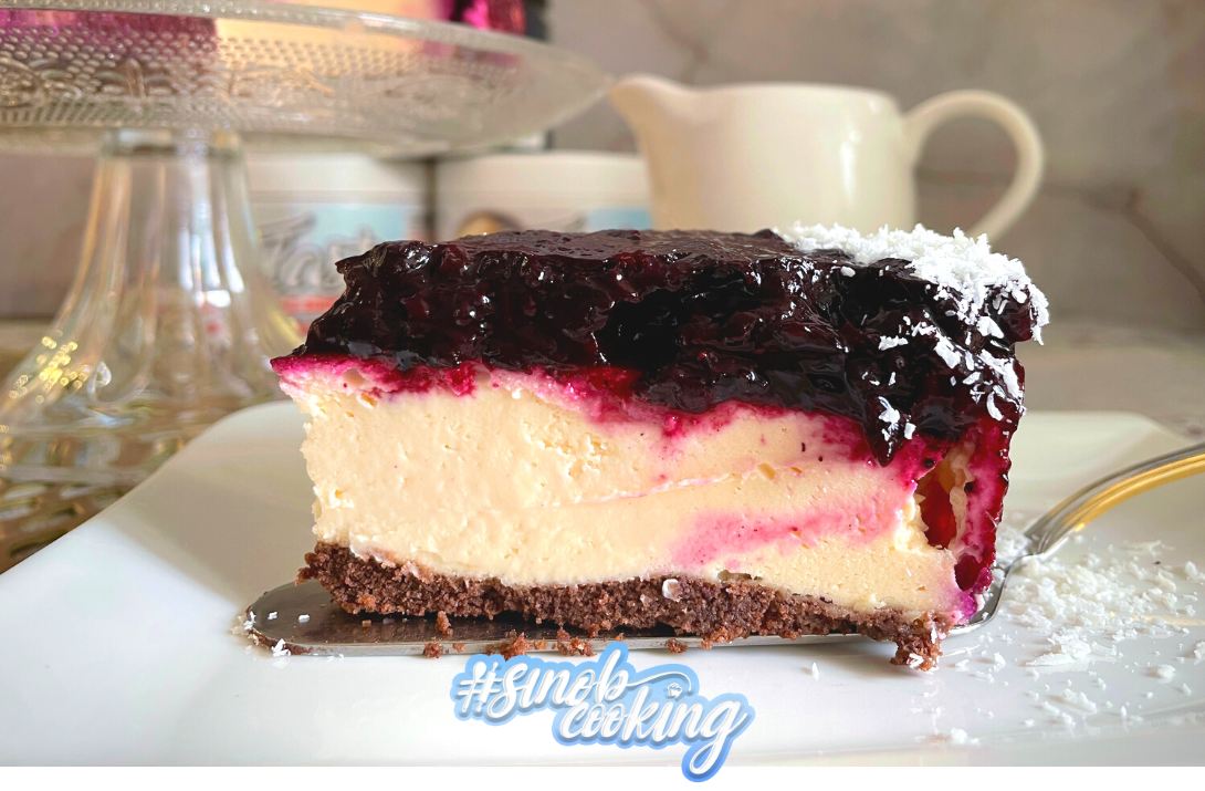 Blaubeer-Tonka-Cheesecake