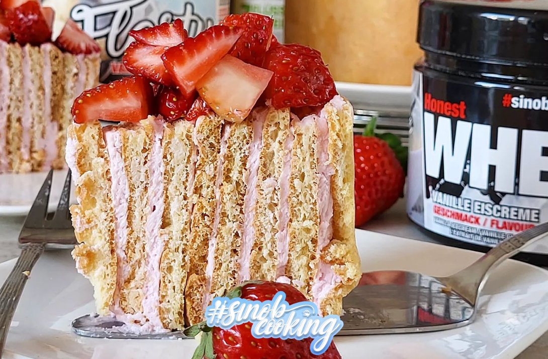Low-Fat-Erdbeer-Wickel-Torte