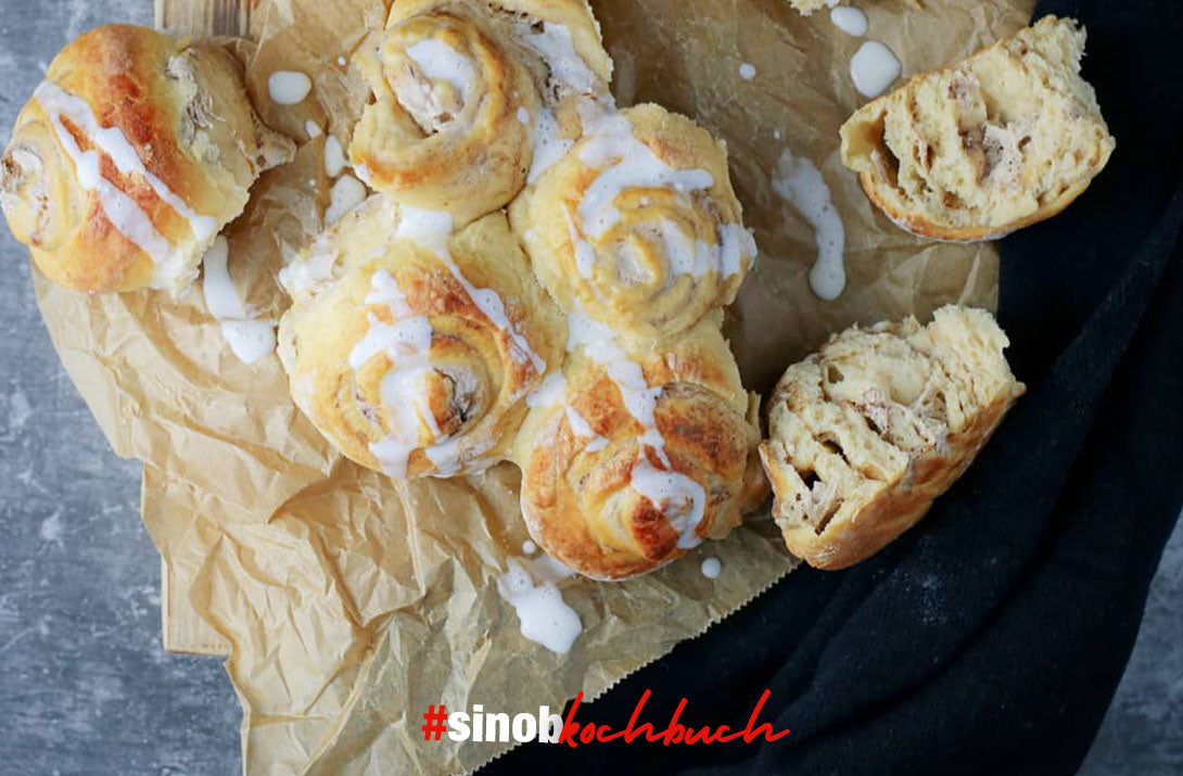 Protein-Hefe-Zimtschnecken