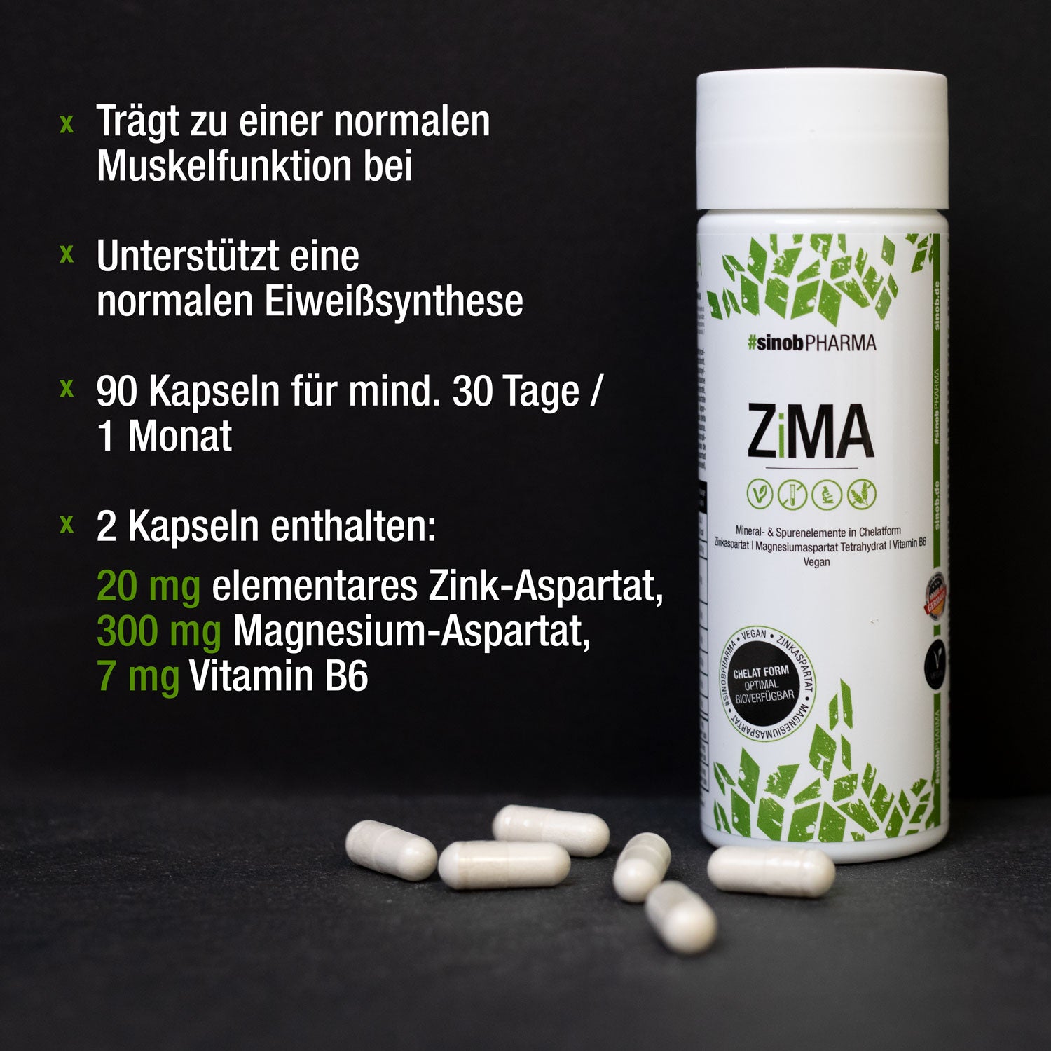 ZMA Zink Monomethionin Aspartat - 90 Kapseln