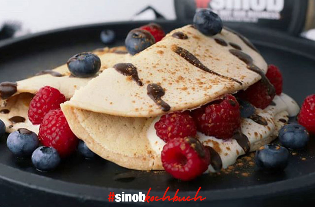 Gefüllte Milchreis-Zimt Pfannkuchen
