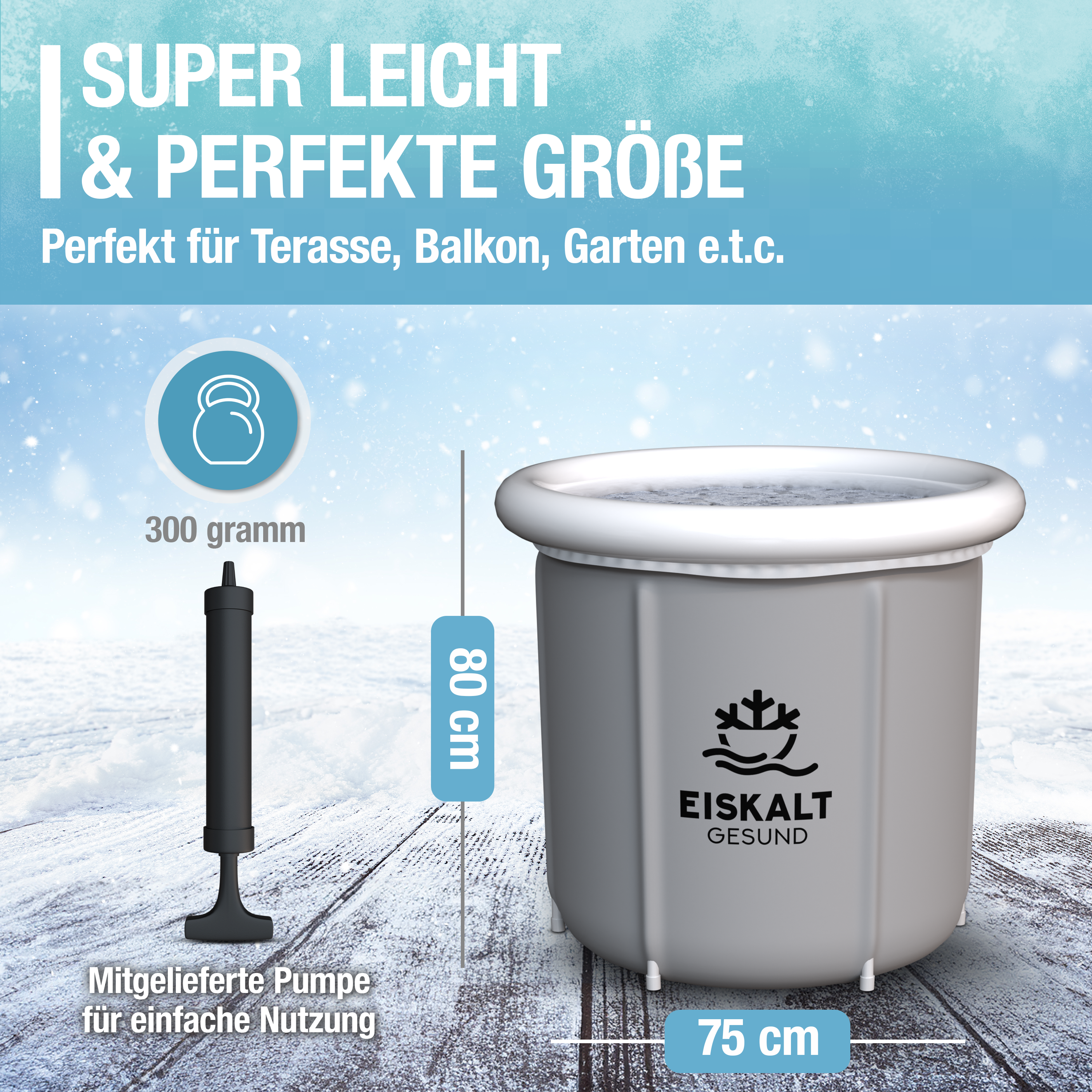 EiskaltGesund Eisbad Easy 250 Liter Kompakt