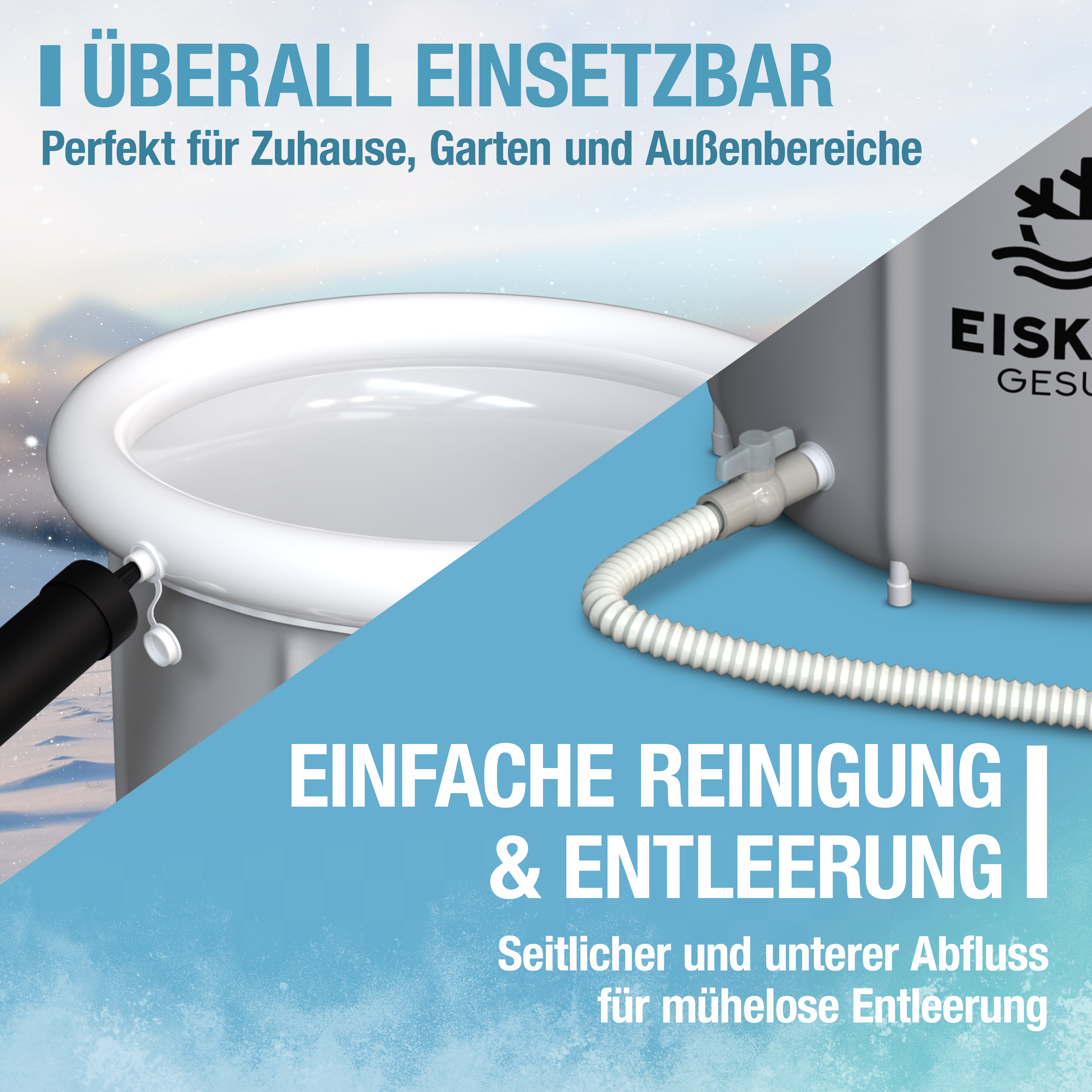 EiskaltGesund Eisbad Easy 250 Liter Kompakt